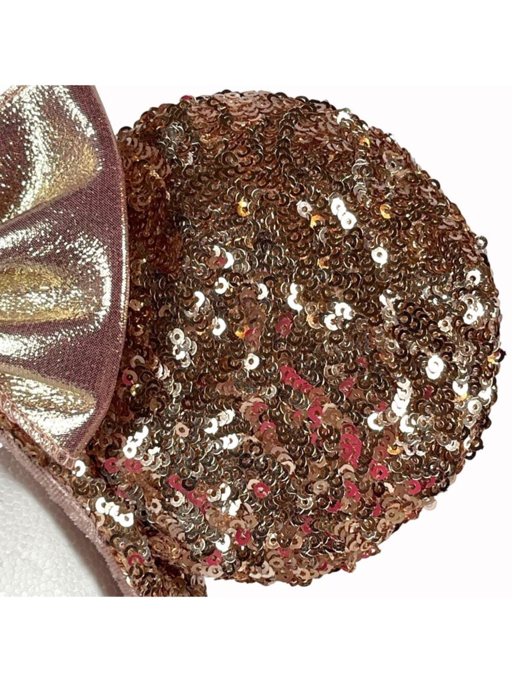Minnie Mouse Ears Headband Walt Disney Parks Rose Gold Sequins 2017 Original - Picture 7 of 12
